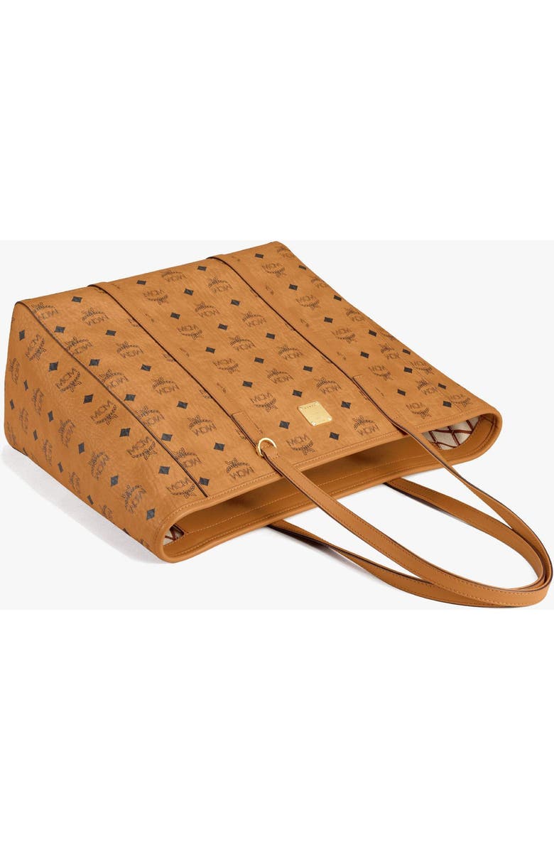 MCM Toni Top-Zip Shopper in Visetos, Alternate, color, Brown