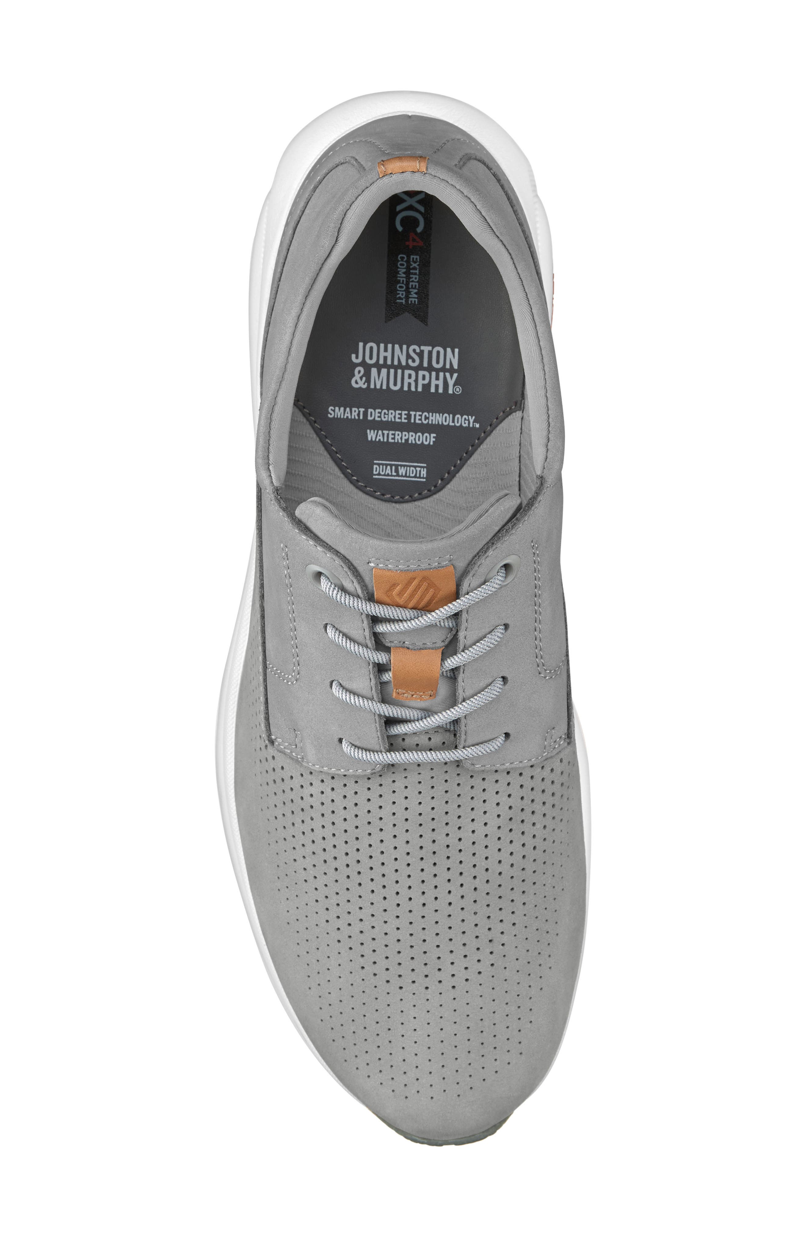 Johnston & Murphy TR3-Luxe Hybrid Waterproof Sneaker, Alternate, color, Gray Waterproof Nubuck