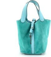 Pre-Owned Hermes Picotin Lock Bag Doblis Suede and Swift PM