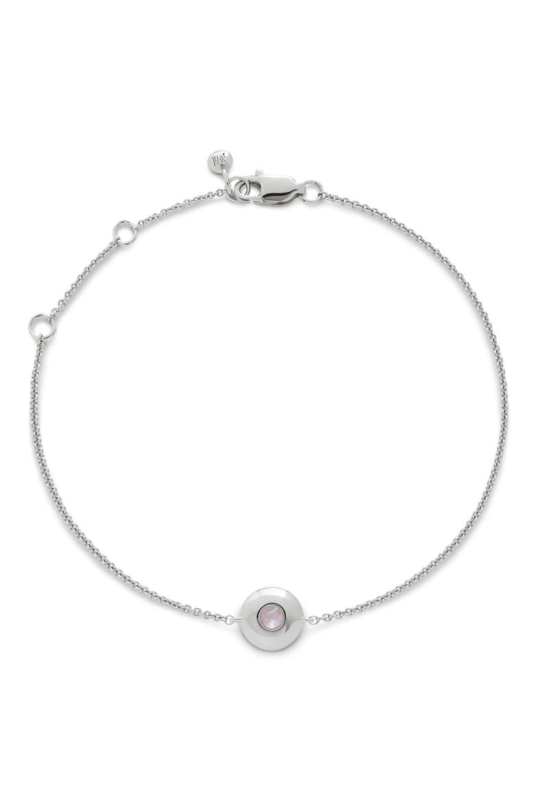 June Birthstone Moonstone Bracelet, Main, color, STERLING SILVER / MOONSTONE
