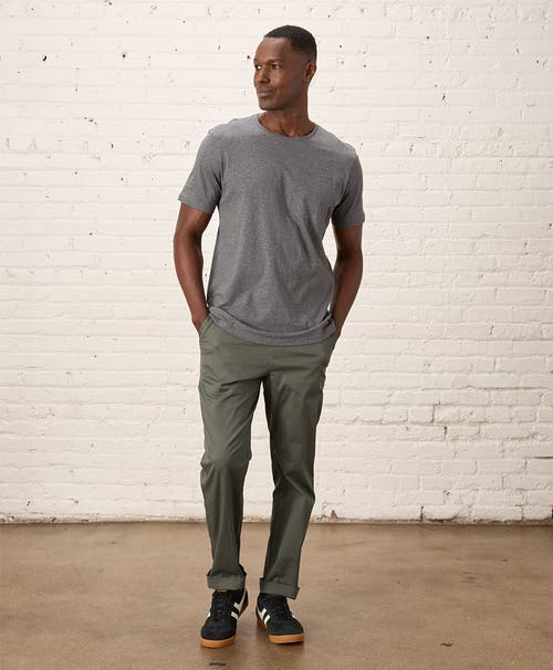 Pact Organic Cotton Softspun Pocket Crew Tee In Medium Grey Heather