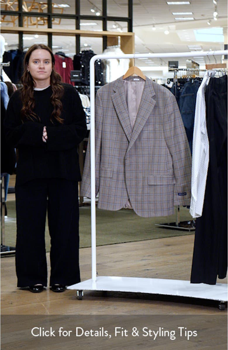 Hartford Classic Fit Windowpane Check Wool & Cashmere Blend Sport Coat, sales video thumbnail