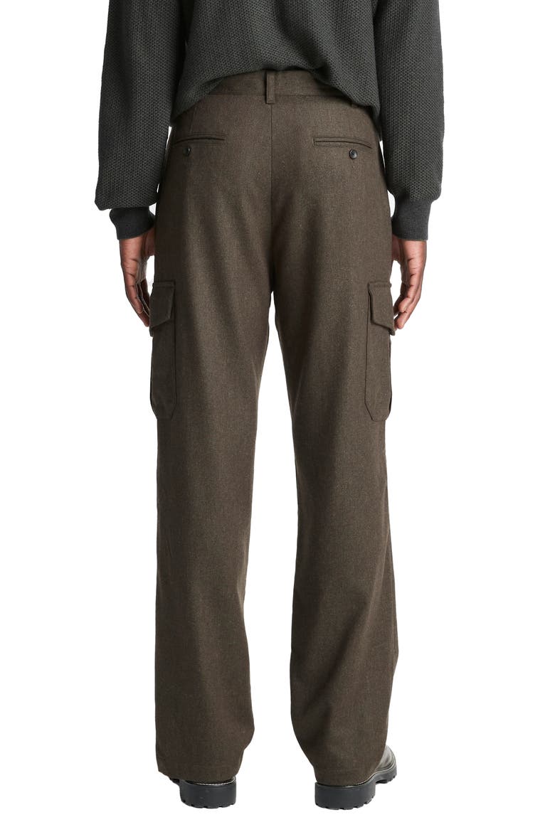 Louie Wool Blend Flannel Cargo Pants, Alternate, color, DARK LEAF