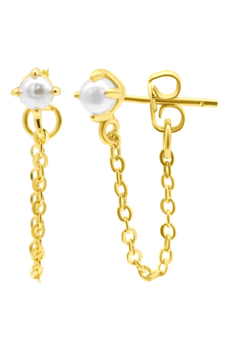Adornia Chain & Freshwater Pearl Front/Back Earrings, Alternate, color, 