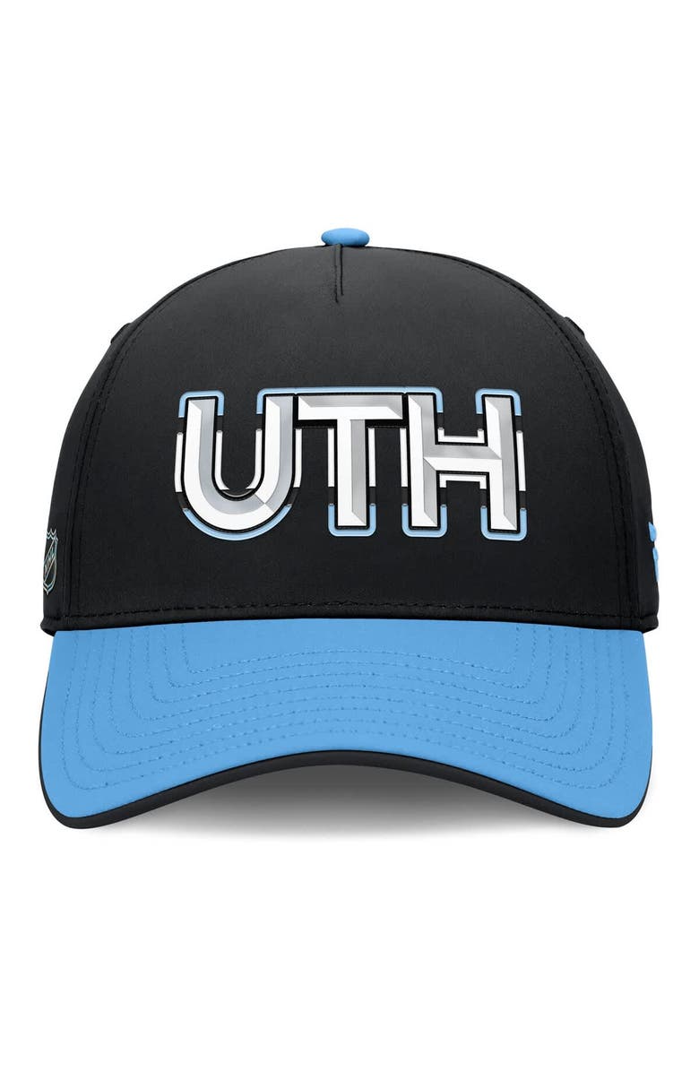 FANATICS Men's Fanatics Black/Light Blue Utah Mammoth Authentic Pro Rink Team Code Flex Hat, Alternate, color, Black
