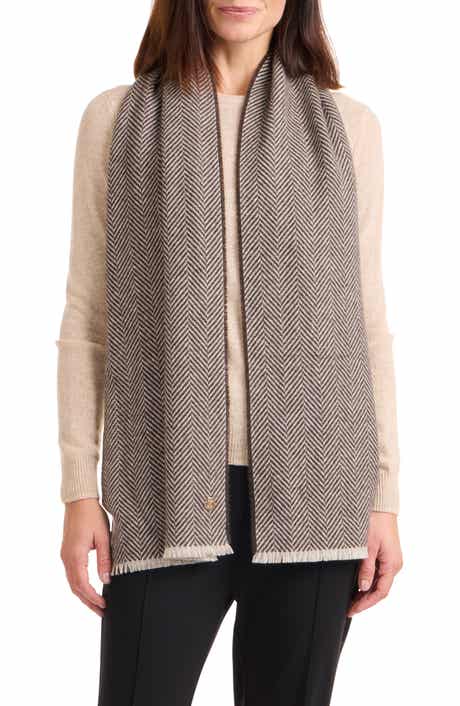 Bruno Magli Herringbone Cashmere Scarf