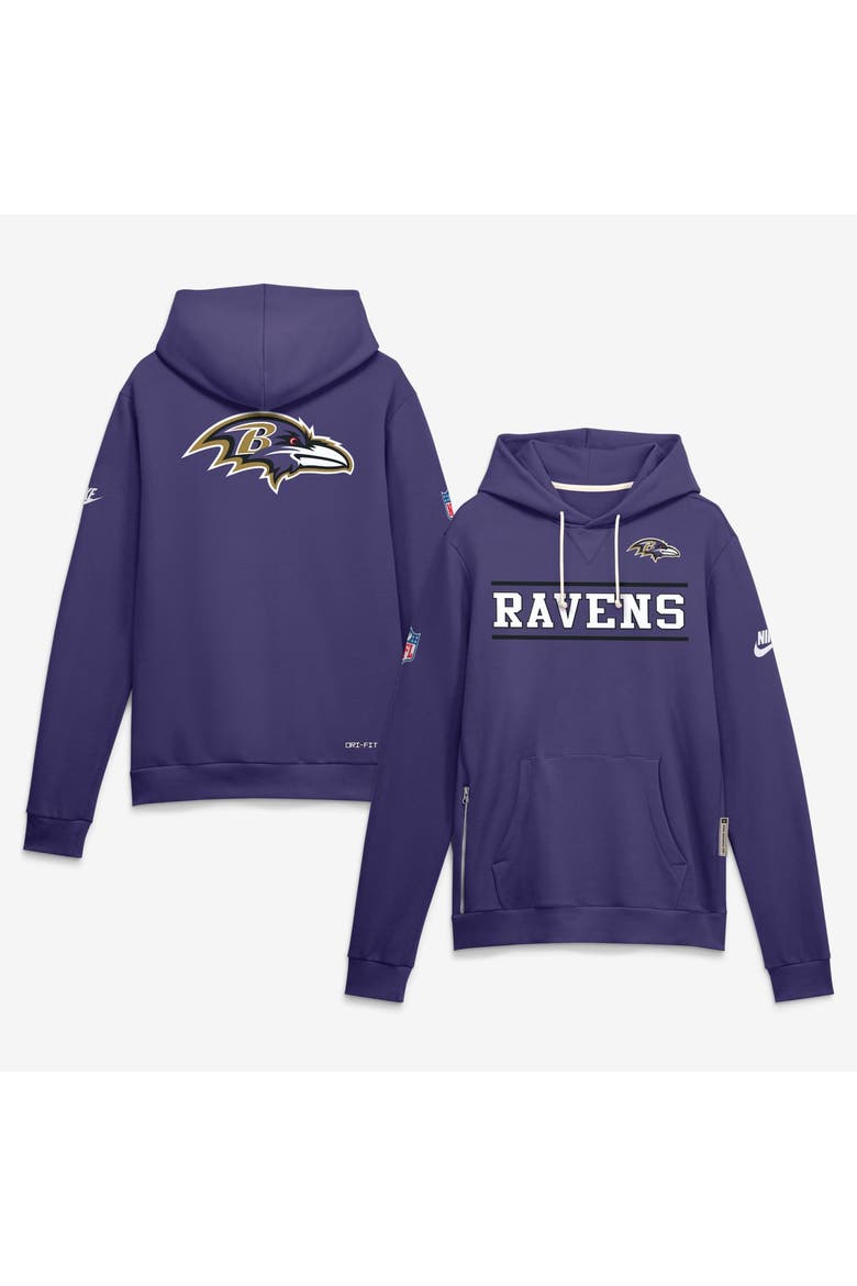 Men's Nike Purple Baltimore Ravens Standard Issue Replay Officials Alternate Dri-FIT Hoodie, Main, color, Purple