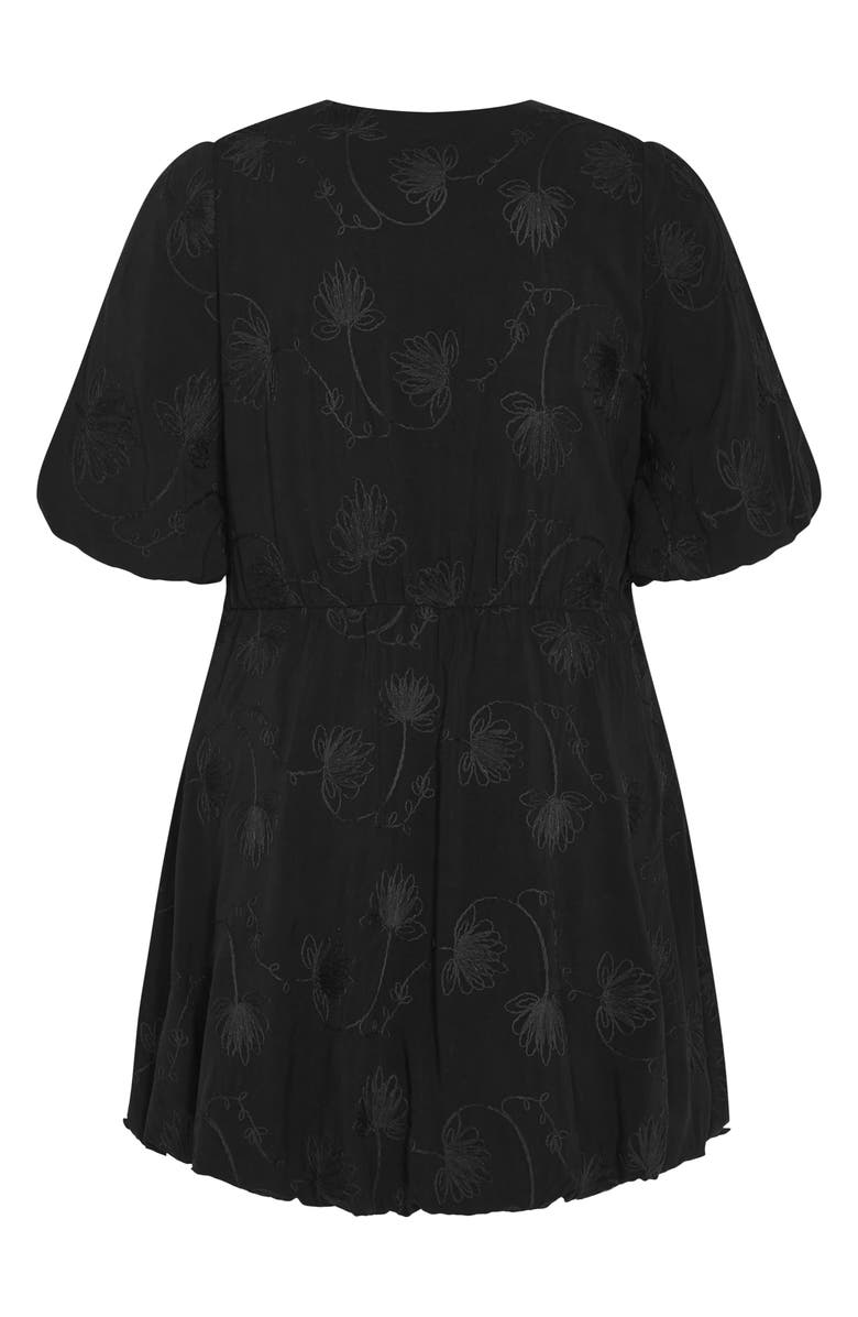 City Chic Dottie Bubble Hem Puff Sleeve Dress, Alternate, color,