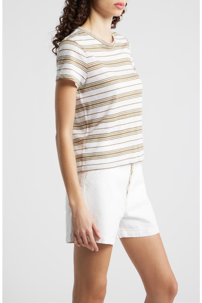 The Stripe Stretch Linen Baby T-Shirt, Alternate, color, MILITARY MULTI