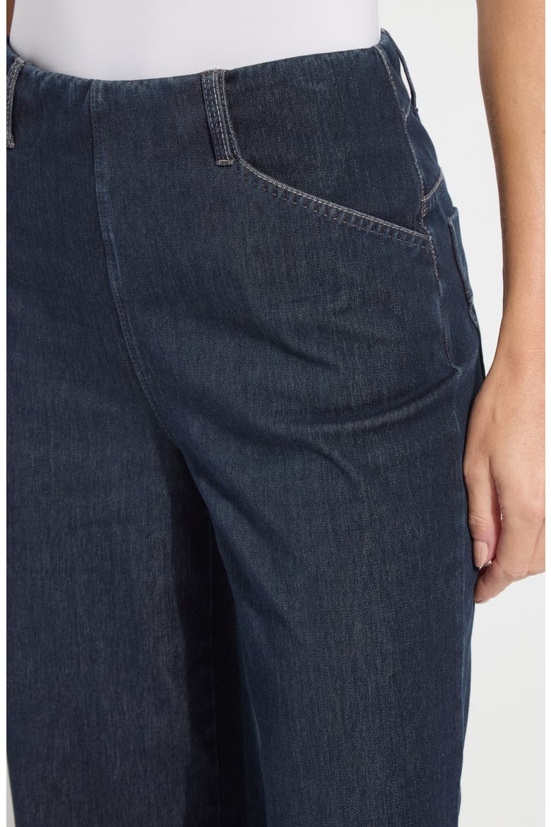Samara Cuffed Pull-On Wide Leg Jeans, Alternate, color, INDIGO