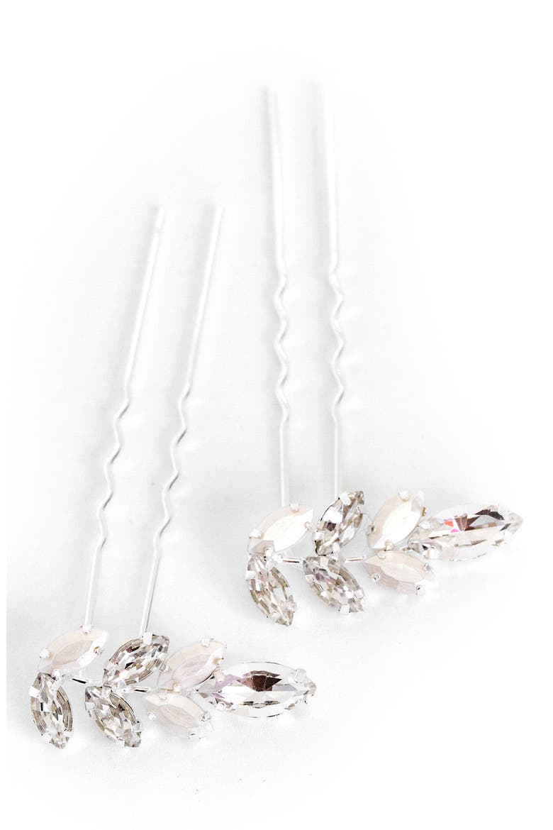 Vanessa Set of 2 Hair Pins, Main, color, SILVER