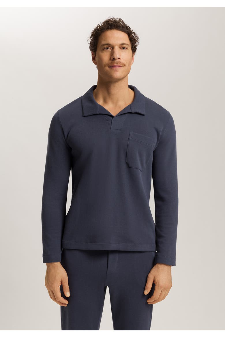 Travelwear Cotton Polo Collar Pullover, Alternate, color, Ombre Blue