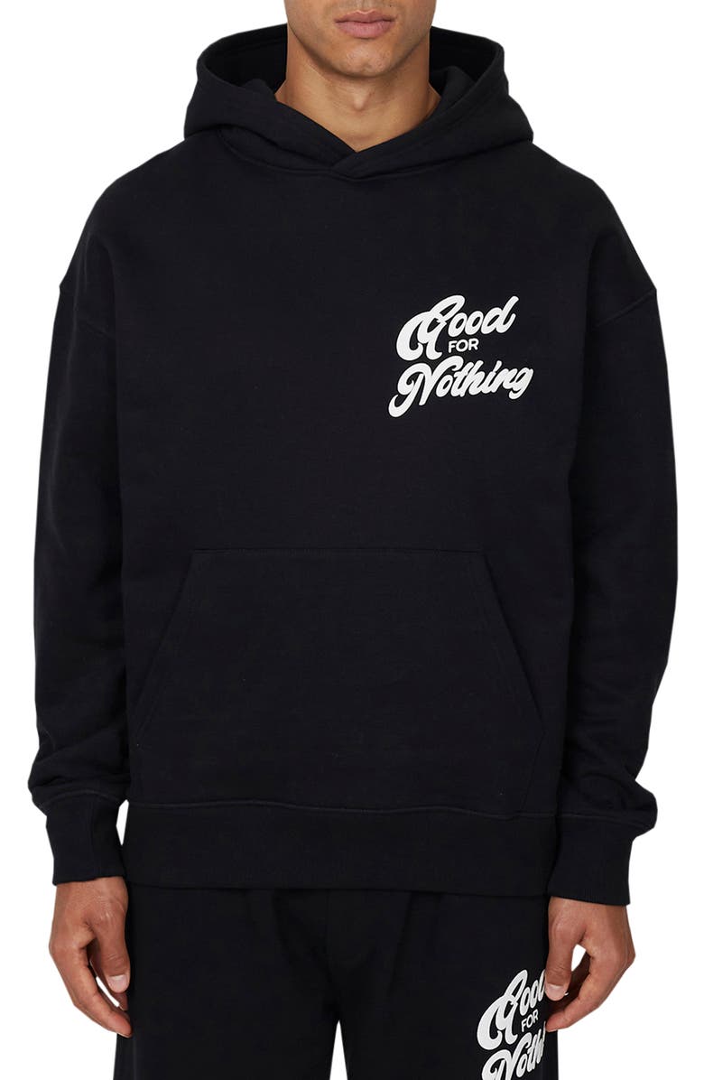 Good For Nothing Funk Relaxed  Hoodie, Main, color, Black