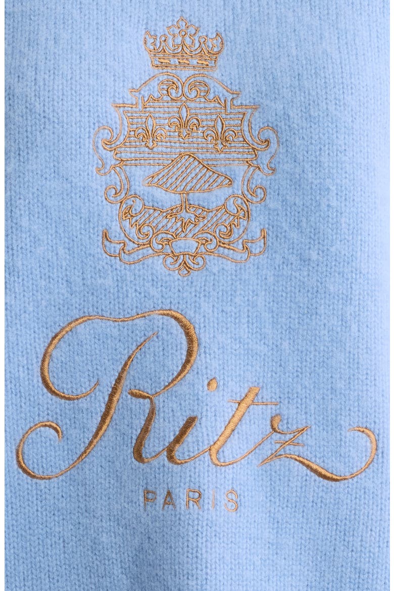 x The Ritz Paris Gender Inclusive Cashmere Sweater, Alternate, color, LIGHT BLUE