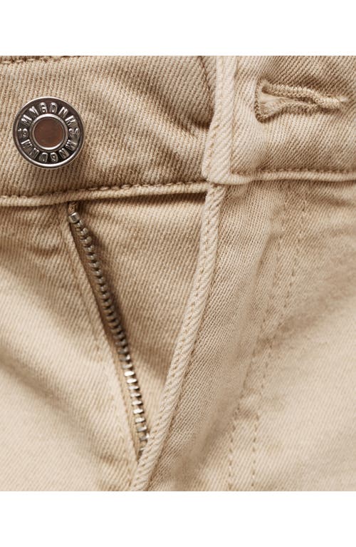 Mango Sienna Raw Hem Crop Flare Jeans In Neutral