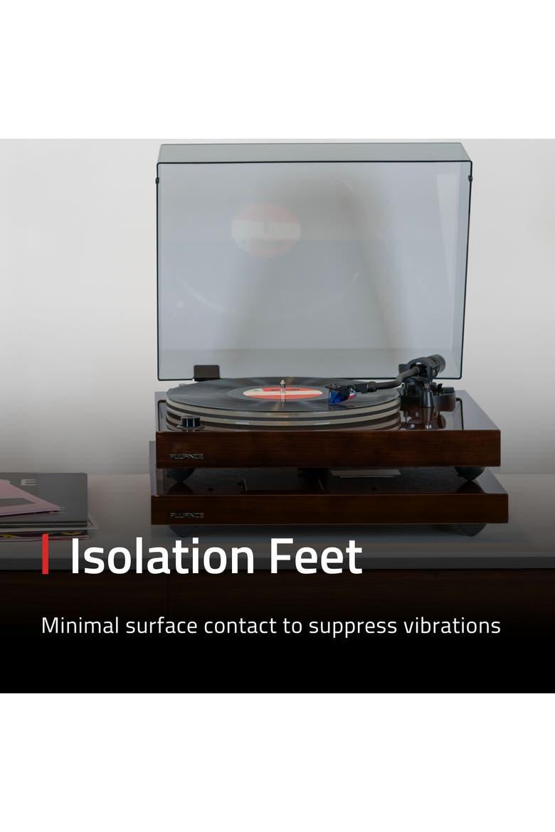 IB40 Turntable Isolation Base Anti-Vibration Wood Platform, Bubble Level, Alternate, color, Piano White