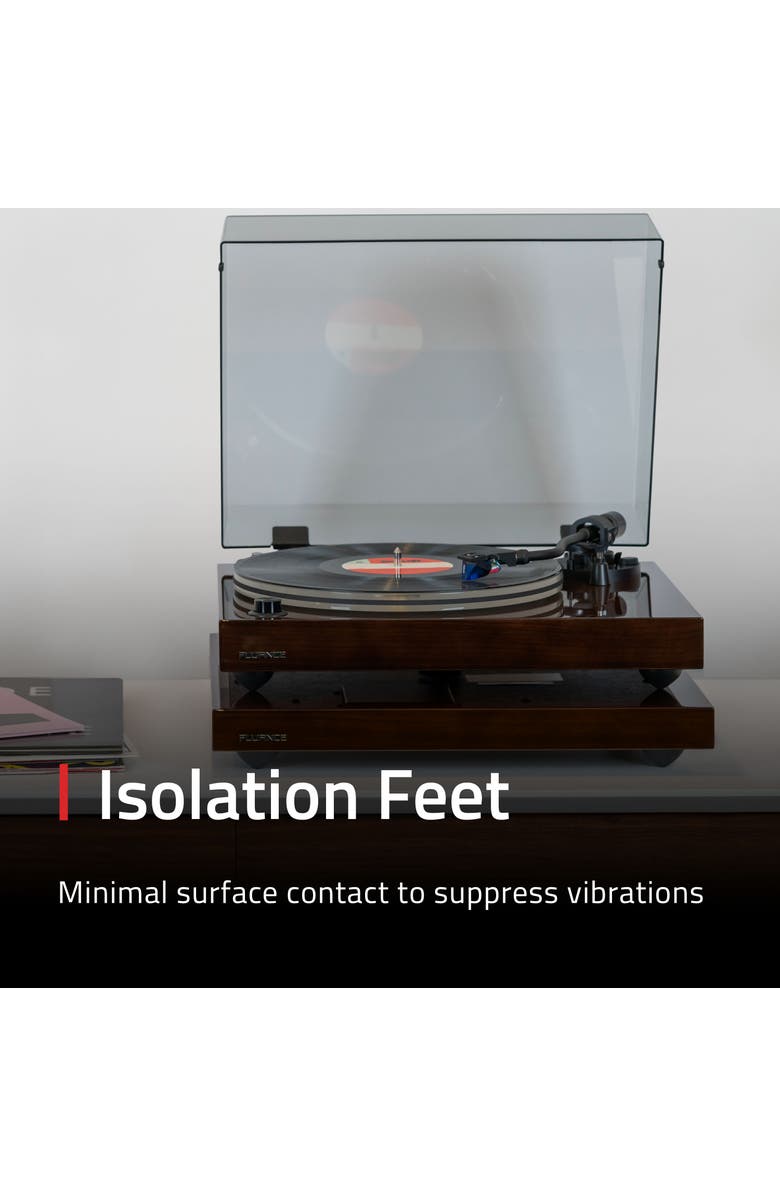 Fluance IB40 Turntable Isolation Base Anti-Vibration Wood Platform, Bubble Level, Alternate, color, Piano Black