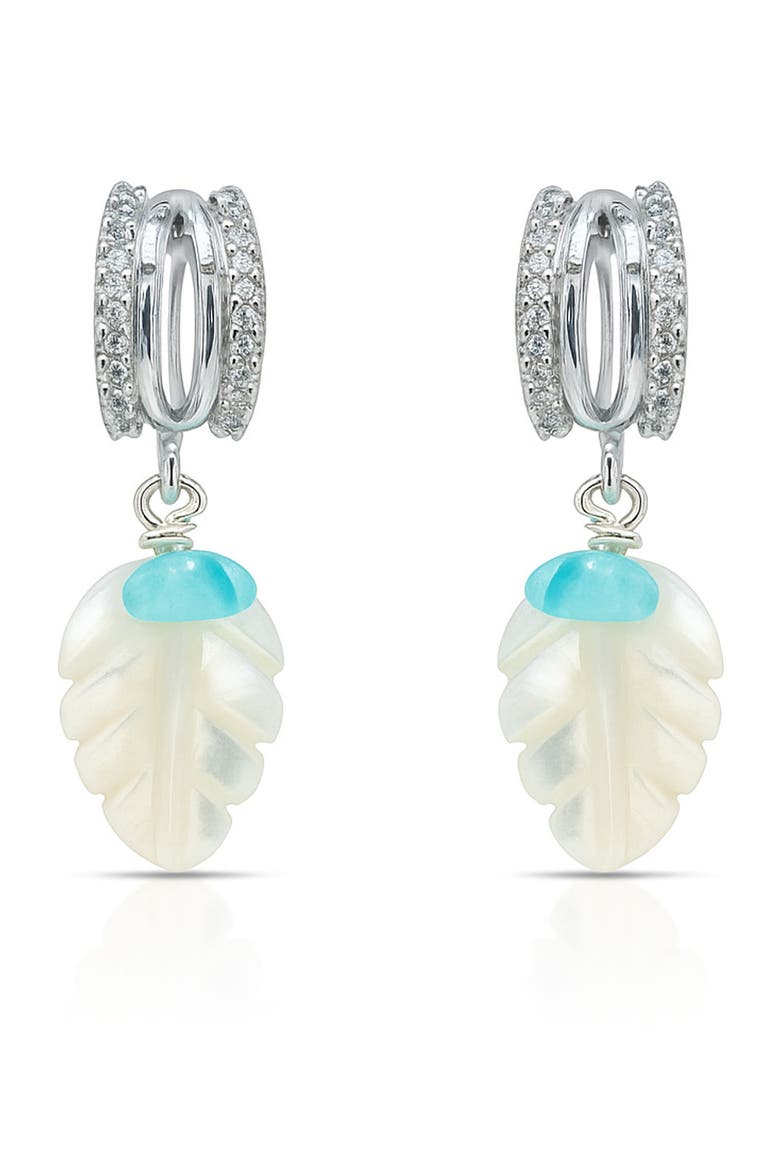 Sea Mist Mother-of-Pearl Drop Earrings, Main, color, SILVER