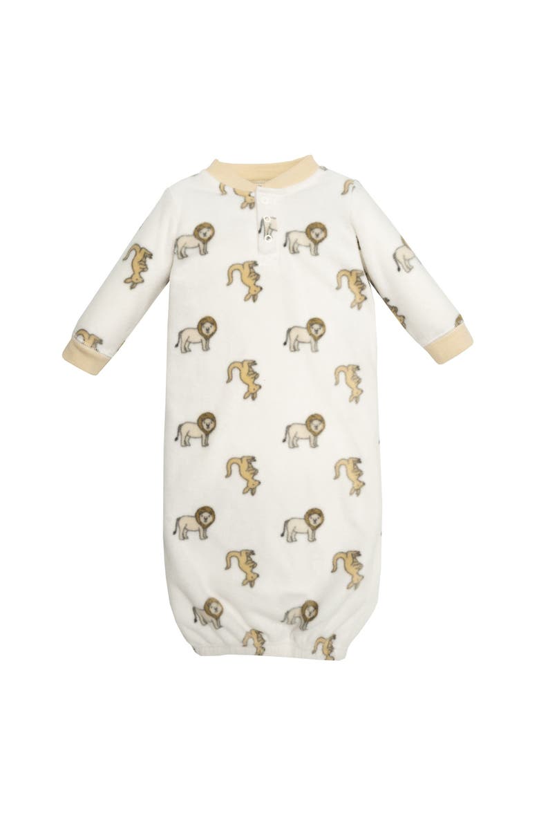 Hudson Baby Fleece Gowns 2Pack, Alternate, color, Kangaroo Neutral