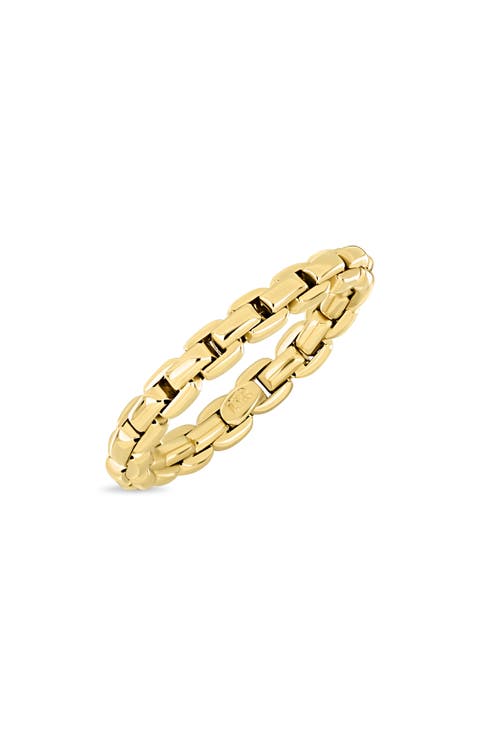 14k Gold Box Chain Ring