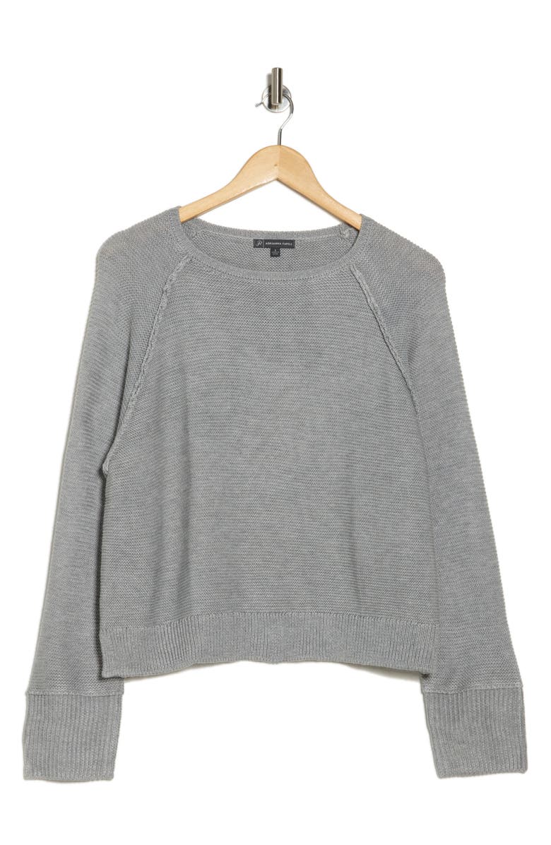 Adrianna Papell Exposed Seam Sweater, Alternate, color, Heather Grey
