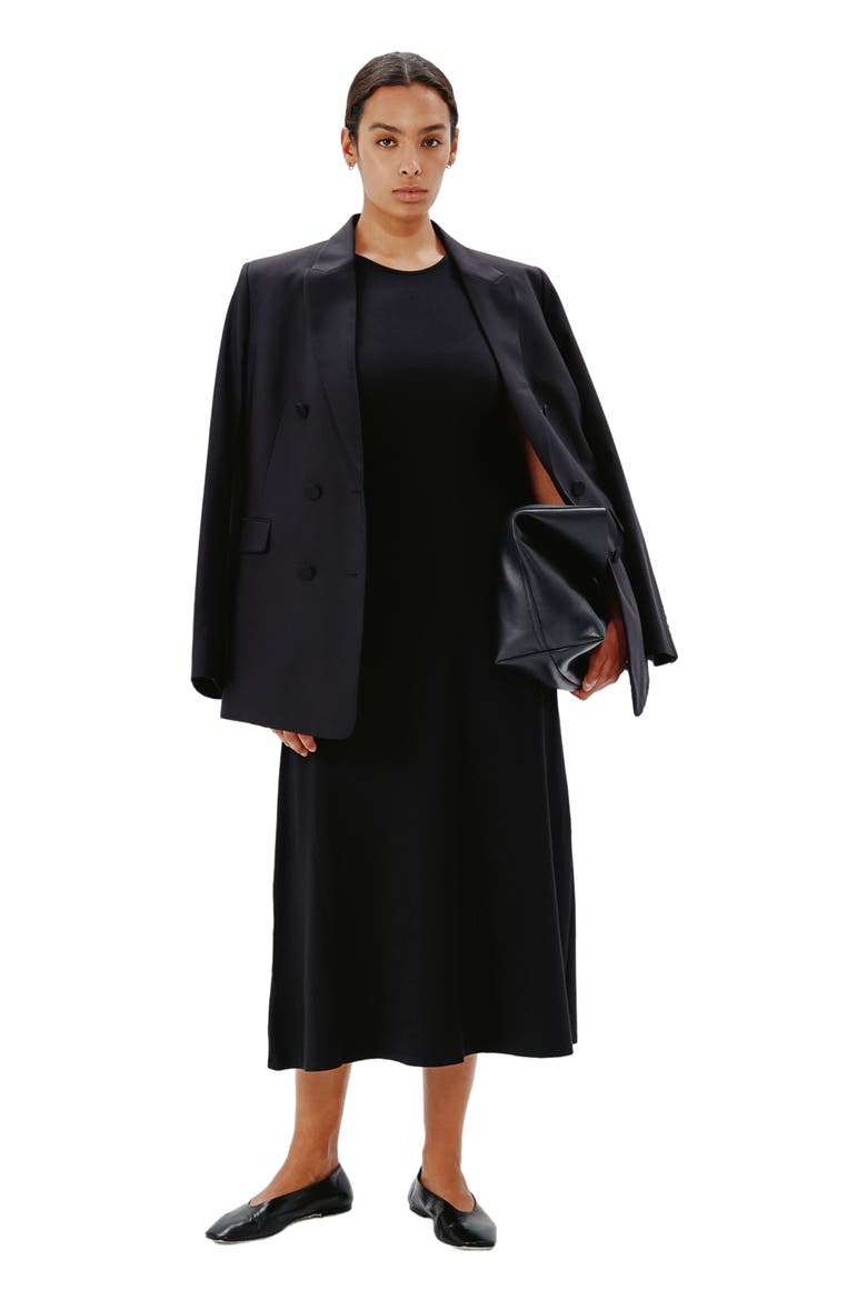 FITTED TEE DRESS, Alternate, color, BLACK
