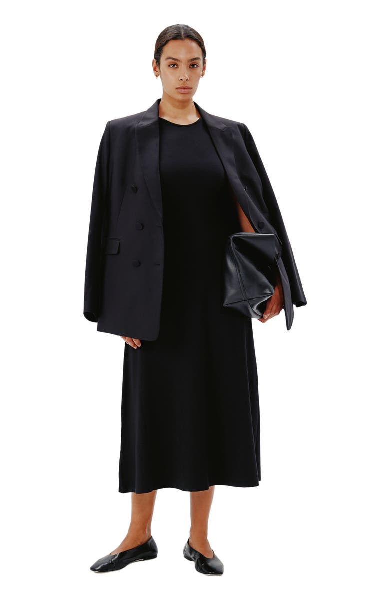 Another Tomorrow FITTED TEE DRESS, Alternate, color, Black