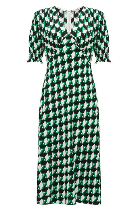 Jemma Abstract Print Short Sleeve Dress