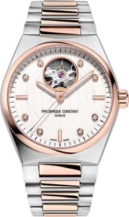 FREDERIQUE CONSTANT Highlife Heart Beat Two-Tone Diamond Automatic Bracelet Strap Watch, 34mm