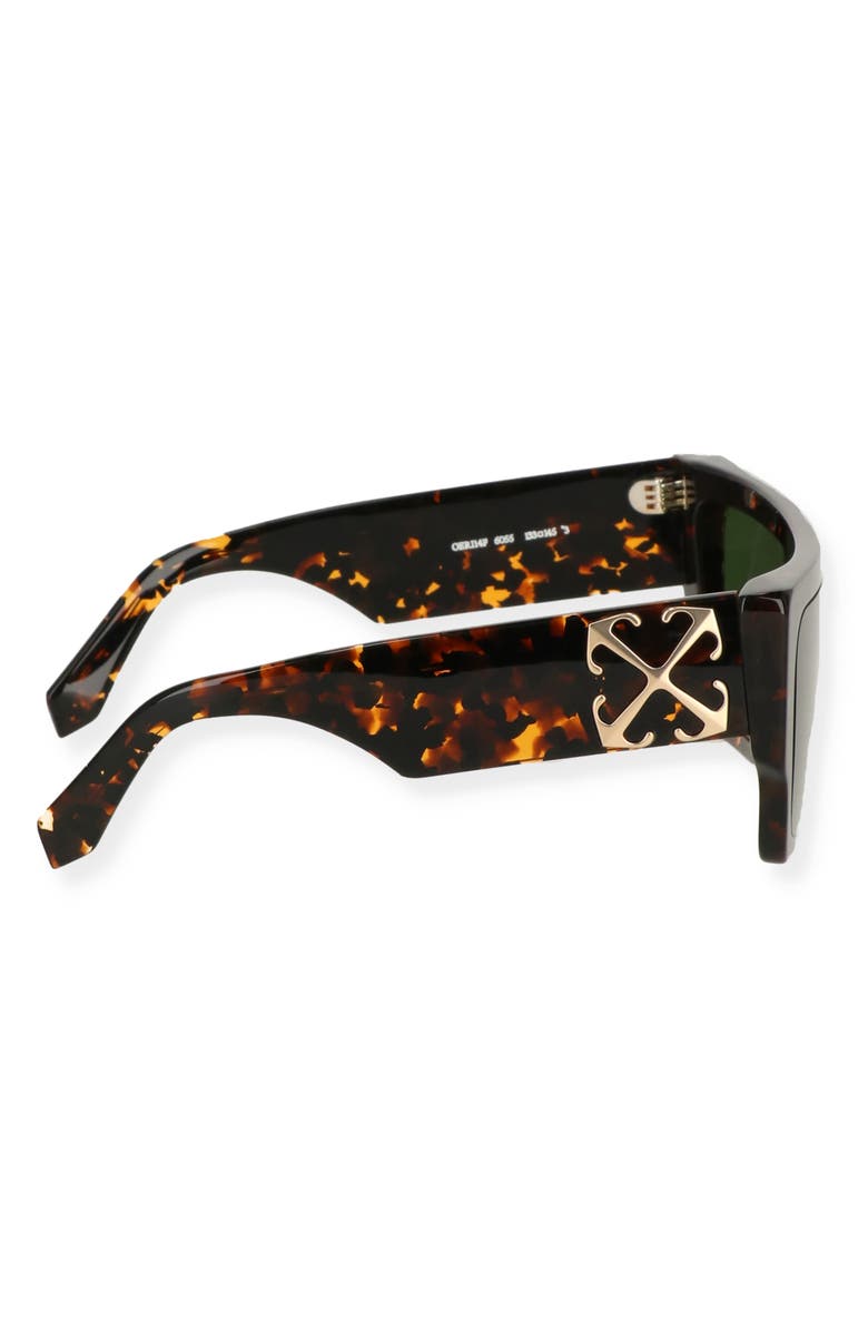 Off-White Marion 133mm Shield Sunglasses, Alternate, color, Havana Green