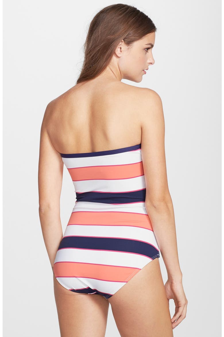 Rugby Stripe One-Piece Swimsuit, Alternate, color, CORAL/MARE