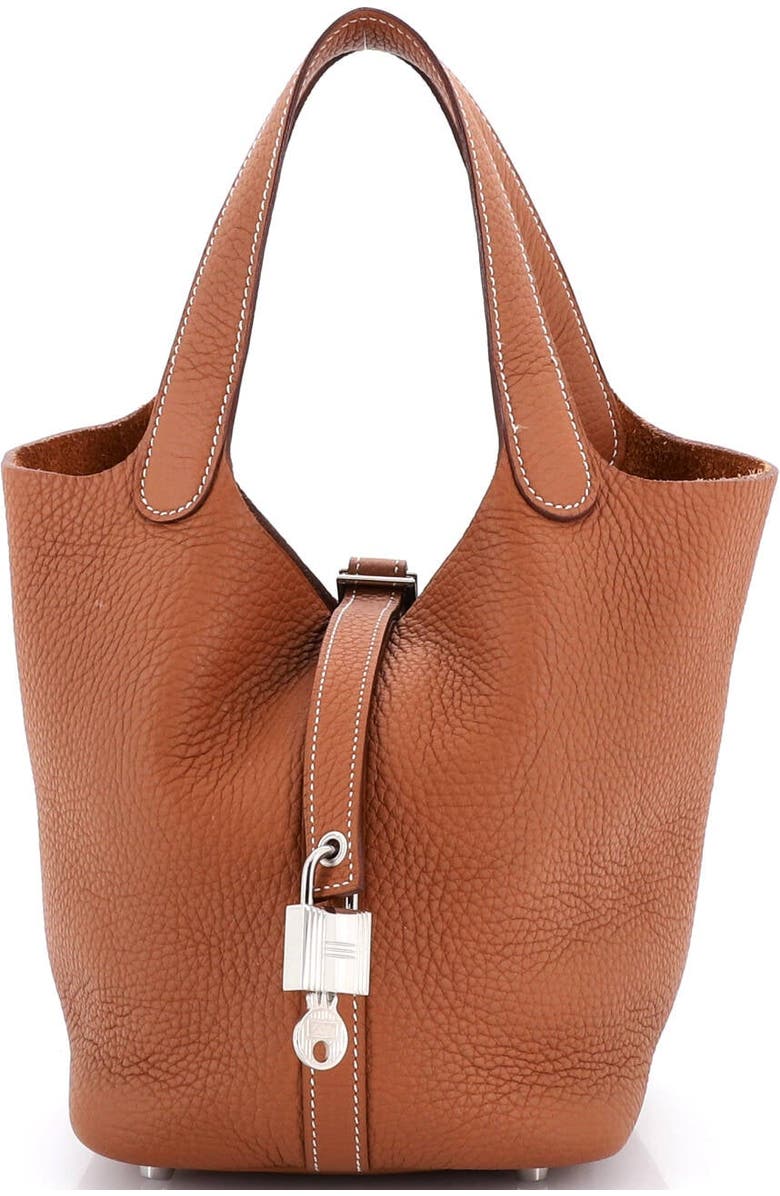 Pre-Owned Hermes Picotin Lock Bag Clemence PM, Main, color, Gold