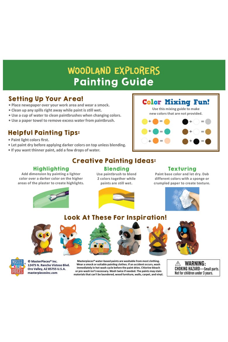 Woodland Explorers Plaster Paint Set, Alternate, color, Multicolor