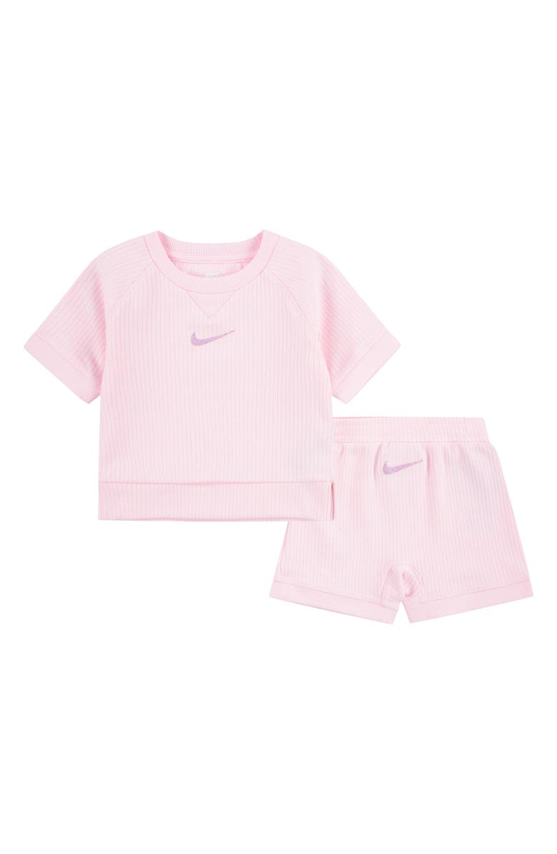 Nike Ready Set Rib T-Shirt & Shorts Set, Main, color, 