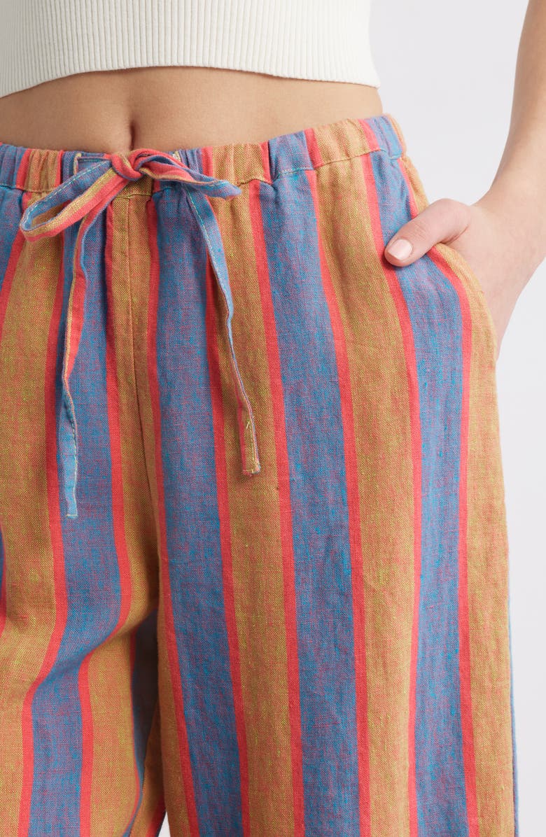 Rails Emmie Stripe Linen Drawstring Pants, Alternate, color, Rio Stripe