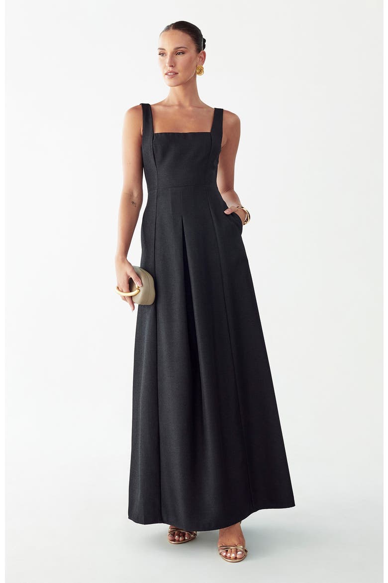 Leonne Midi Dress, Alternate, color, Black