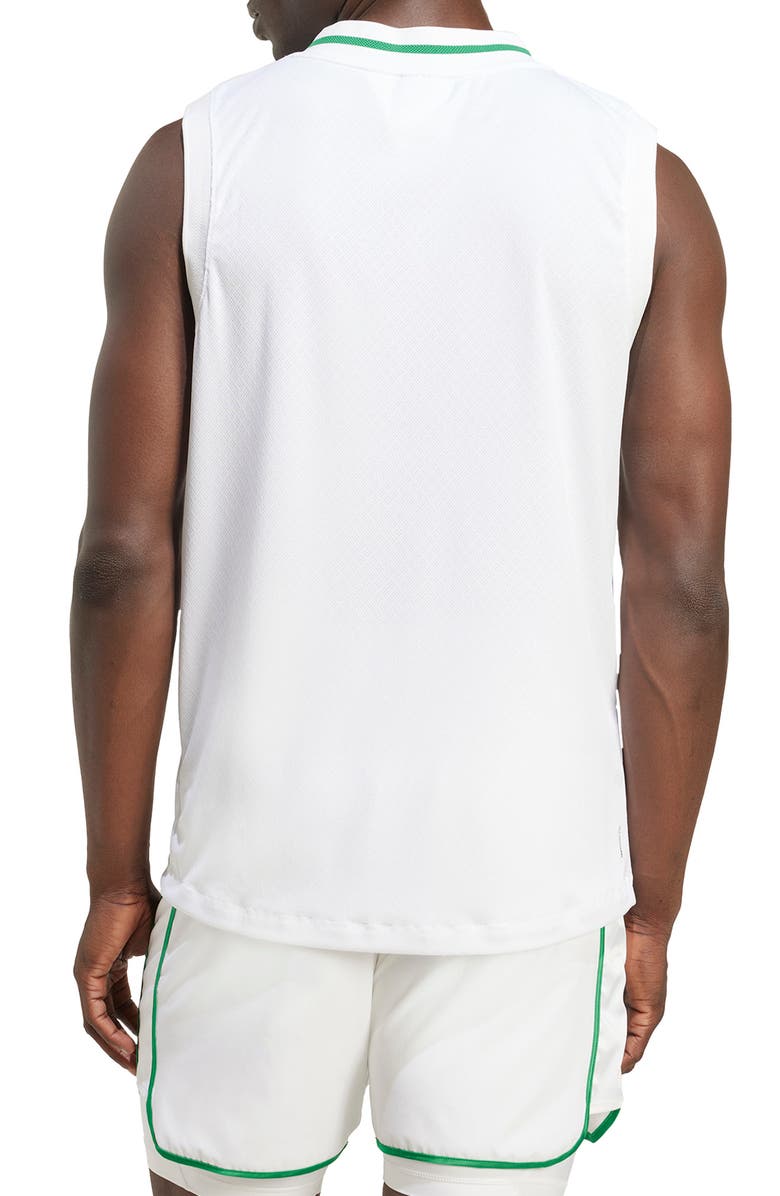 adidas Jacquard V-Neck Tank, Alternate, color, White