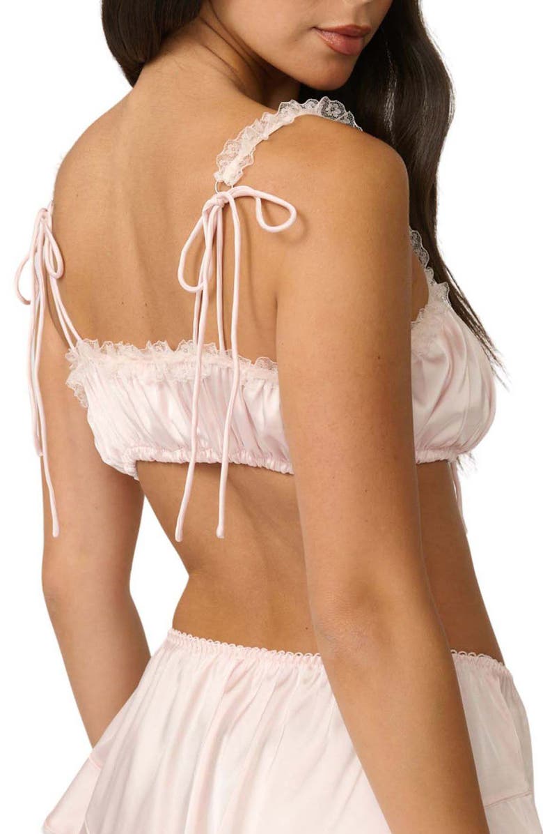 Kat The Label Lulu Ruffle Underwire Lace Trim Bra, Alternate, color, Ballerina