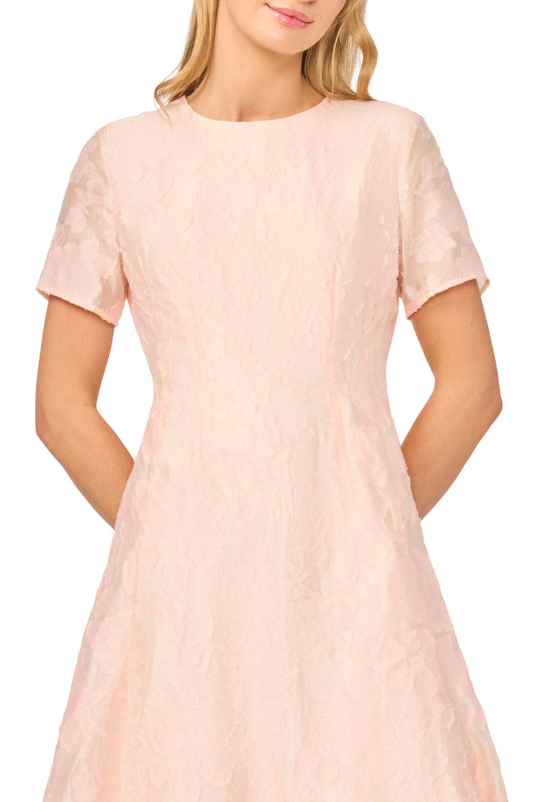 Cassie Floral Jacquard Midi Dress, Alternate, color, CLOUD PINK