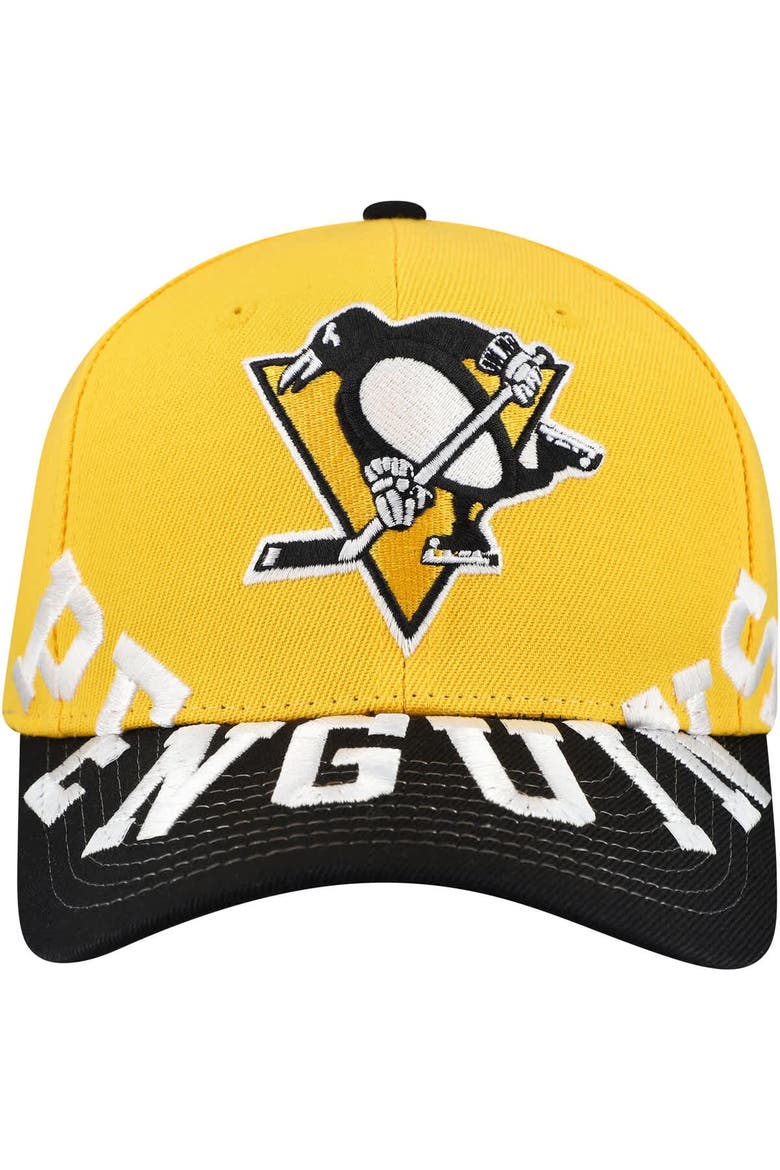 Men's Mitchell & Ness Gold/Black Pittsburgh Penguins Underarch Two-Tone Pro Crown Snapback Hat, Alternate, color, Gold