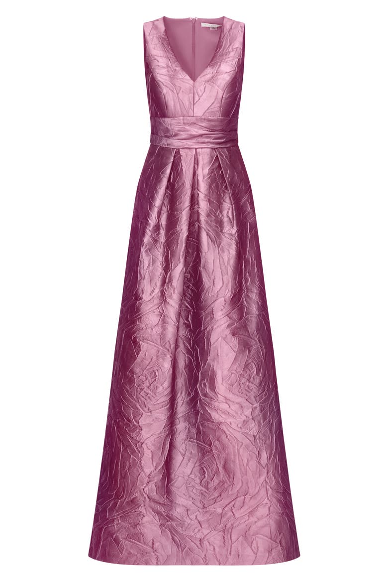 Mariah Crinkle Pleated Gown, Alternate, color, HEATHER ROSE