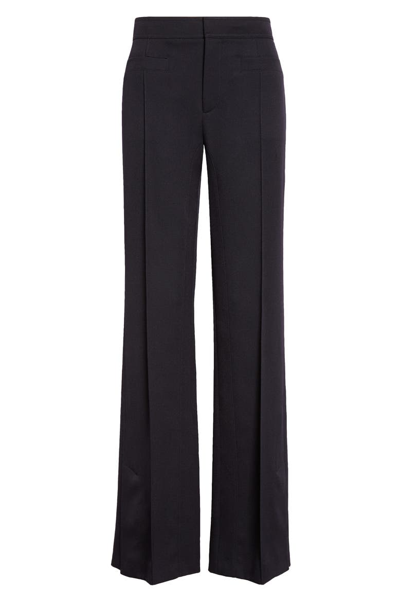 Slit Hem Virgin Wool Gabardine Tailored Pants, Main, color, INK NAVY
