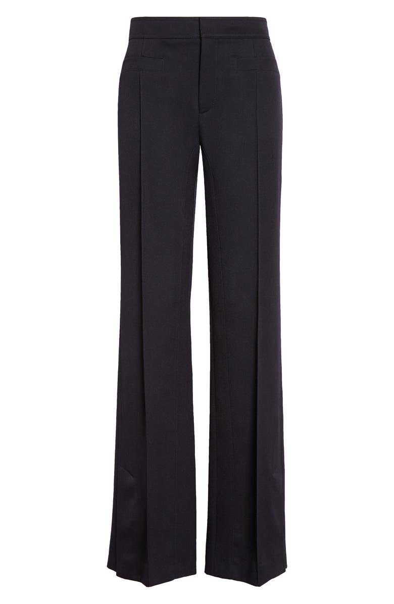 Chloé Slit Hem Virgin Wool Gabardine Tailored Pants, Main, color, Ink Navy