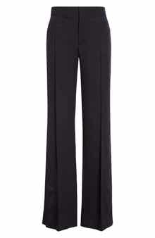Slit Hem Virgin Wool Gabardine Tailored Pants