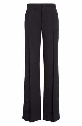 Slit Hem Virgin Wool Gabardine Tailored Pants