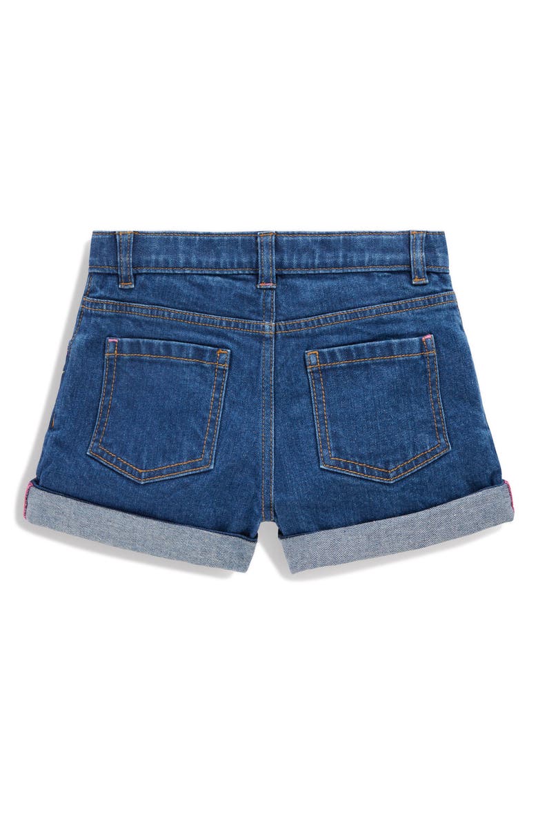 Mini Boden Kids' Embroidered Denim Shorts, Alternate, color, Mid Vintage Embroidered