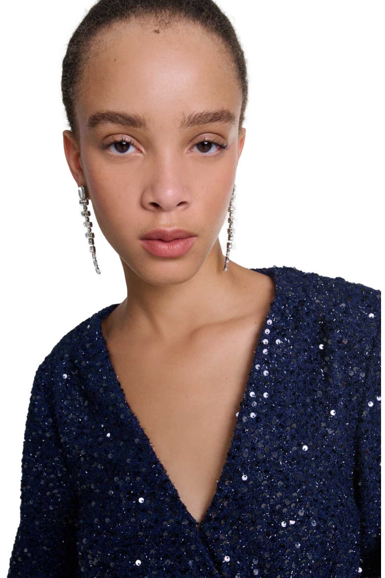 Short sequin dress, Alternate, color, Navy