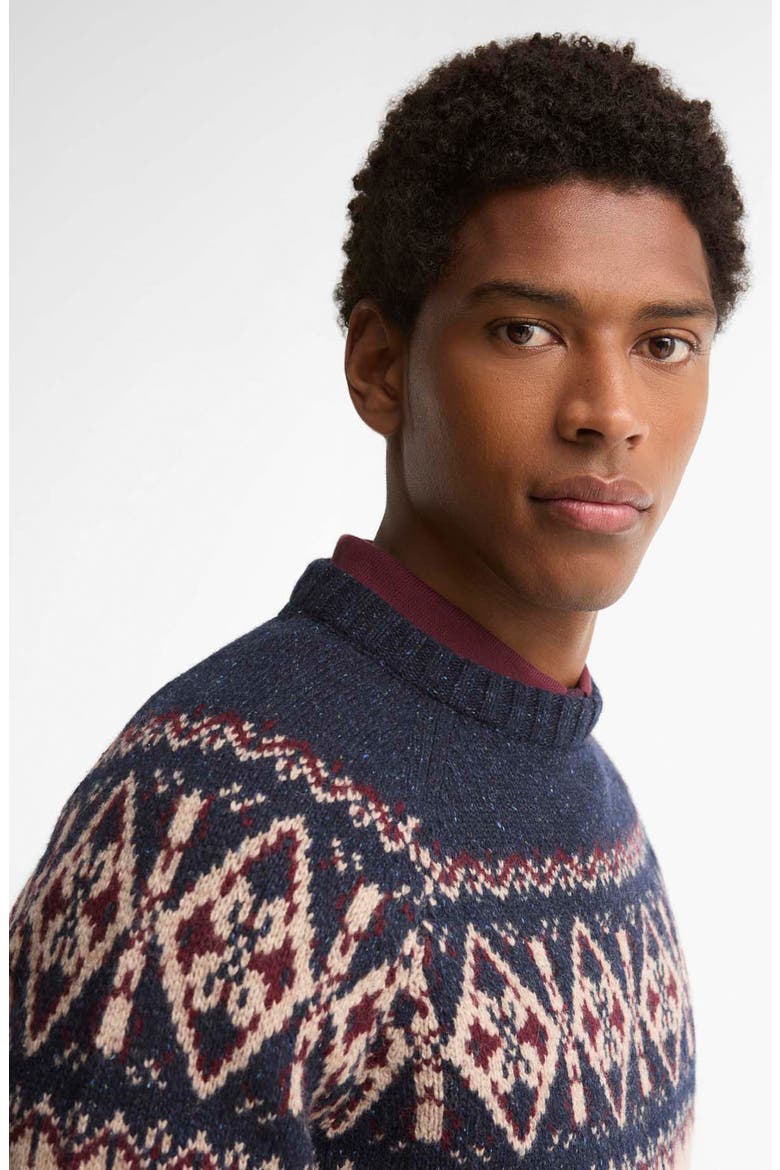 Tisbury Fair Isle Crewneck Sweater, Alternate, color, NAVY