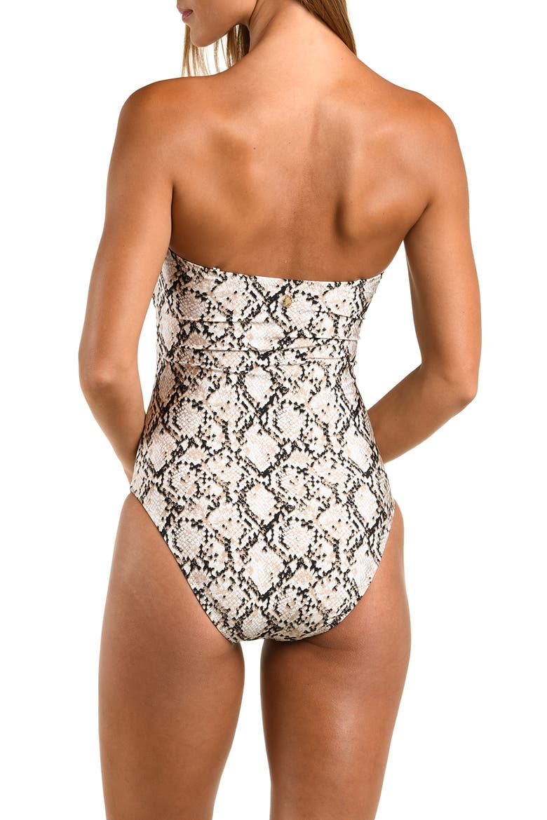 Island Serpent Convertible Bandeau One-Piece Swimsuit, Alternate, color, BEIGE MULTI