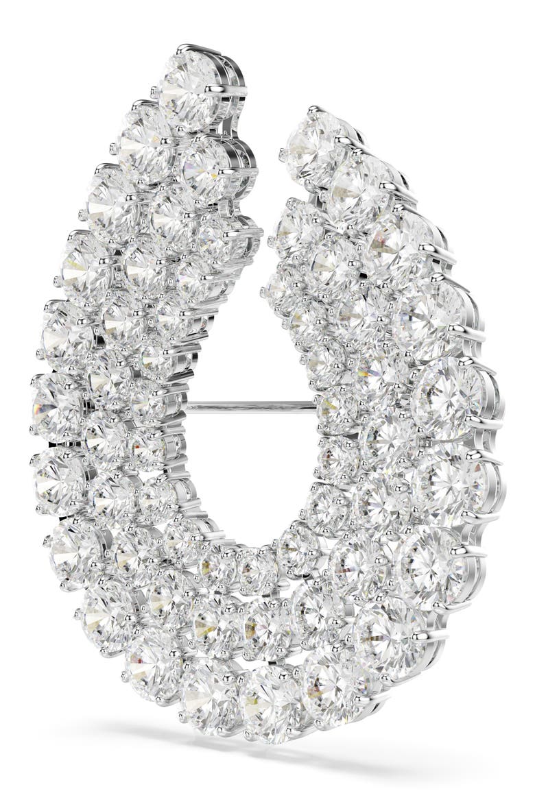 Matrix Swarovski Crystal Brooch, Alternate, color, WHITE